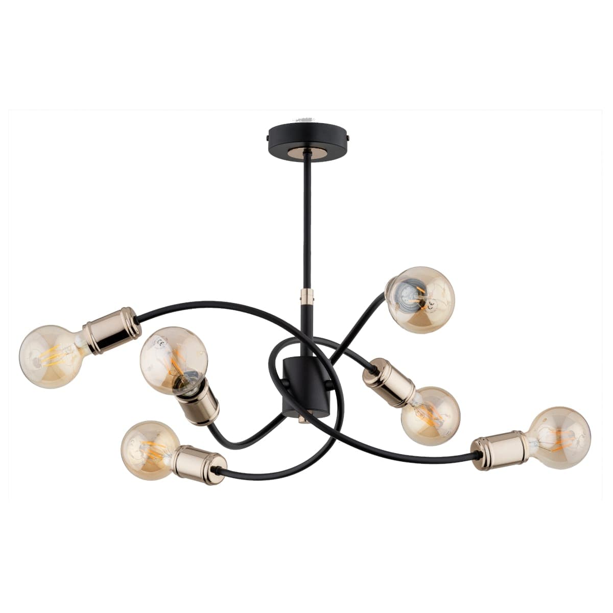 Lustra Alfa Karuzo Mix Neagra 6xE27
