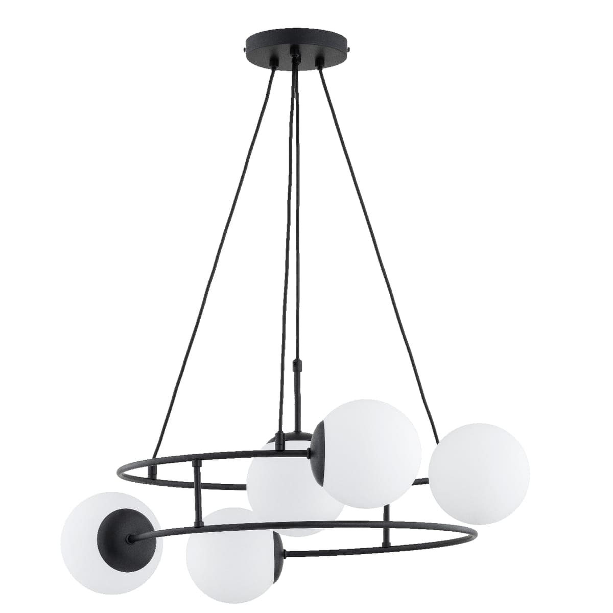 Lustra Pendul Alfa Urania Neagra & Alba 5xE14