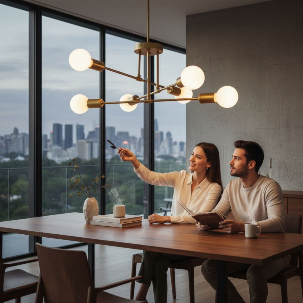 Lustra bec led 6xE27 aurie