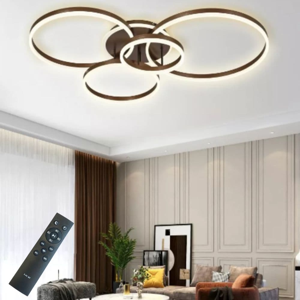 Lustra Led cercuri 176w/8000lm cu Telecomanda 300+400+500+600mm
