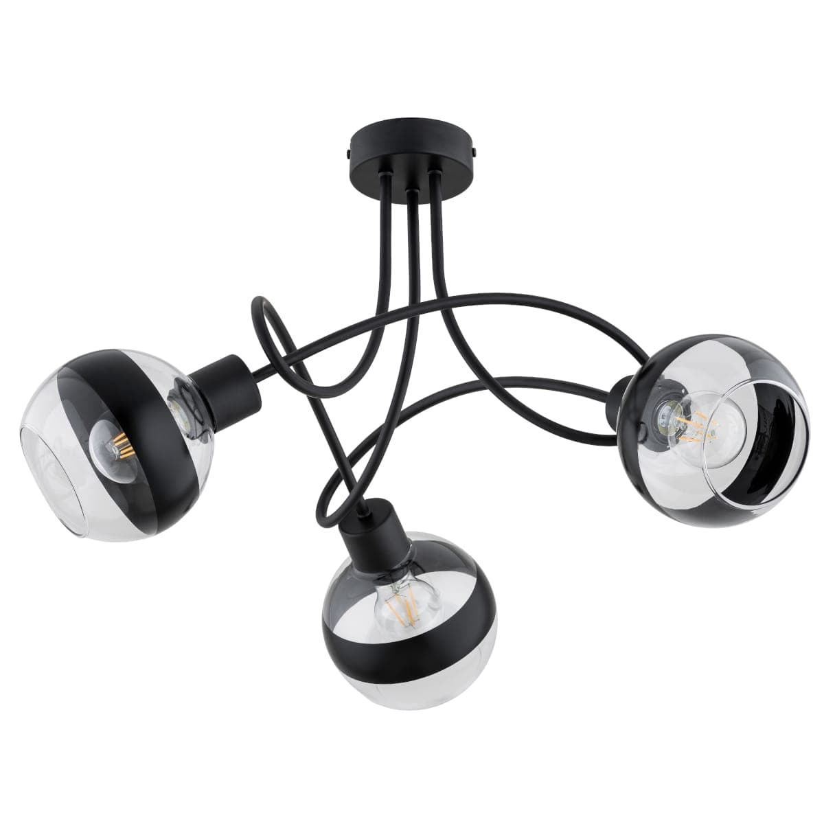 Lustra Alfa Karo 1 Neagra 3xE27