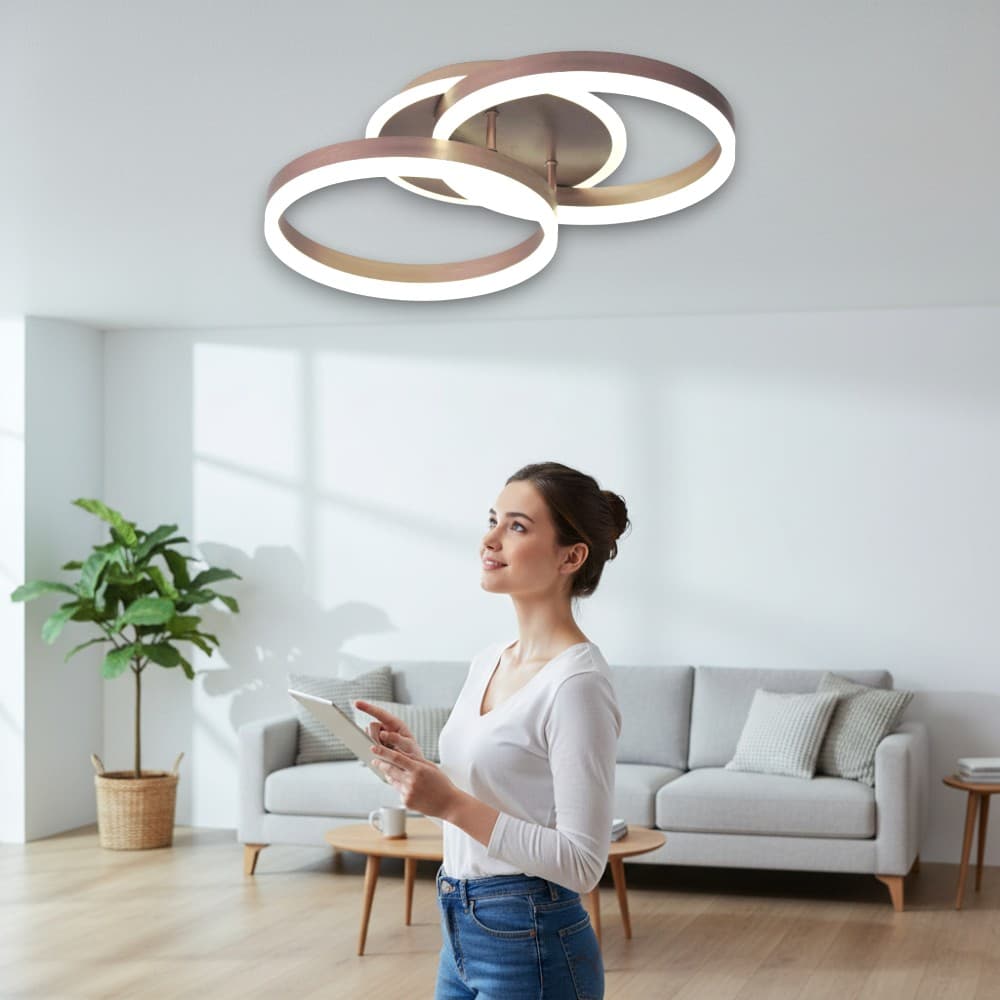 Lustra led 64W cu doua brate si telecomanda 3000/4000/6500K