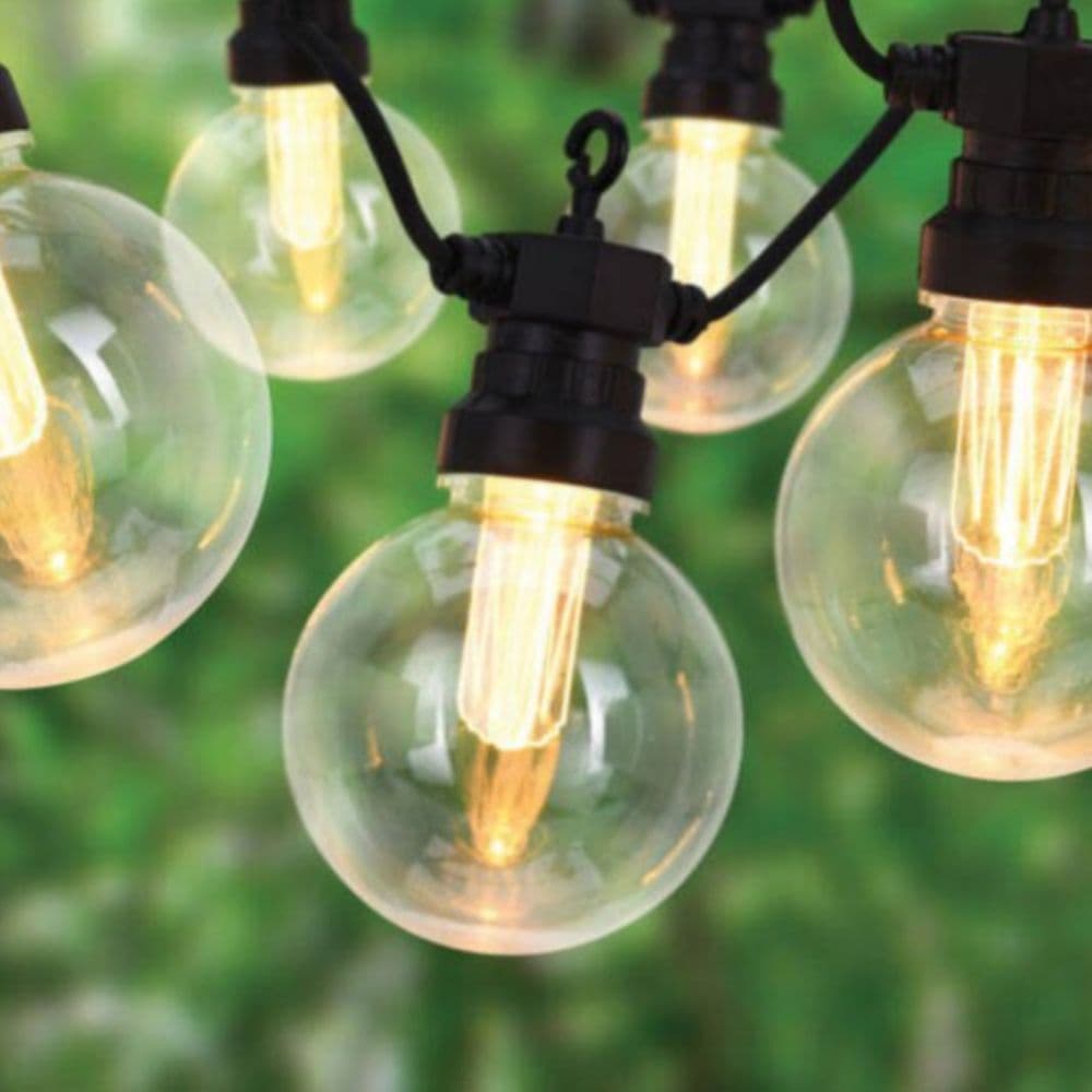 Pachet ghirlandă luminoasă 10m E27 IP65 cu 10 becuri LED Filament Amber 4W SPIN