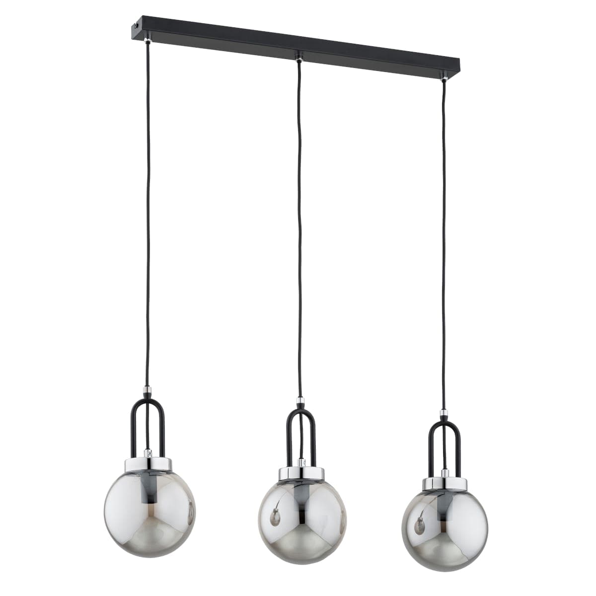 Lustra Pendul Alfa Atori Neagra & Chrome 3xE14
