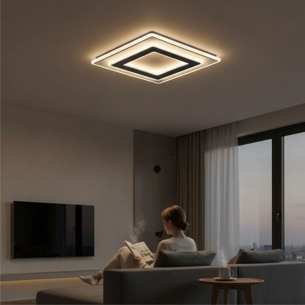 Plafoniera LED Sinope 76W, 400x400x50mm, 5450lm 3000k/4000k/6500k