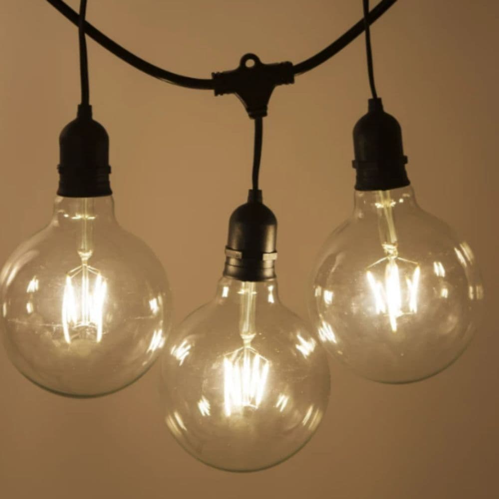 Ghirlandă cu pendule 10m, E27, IP65, 10 becuri LED Filament Amber 4W - SPIN