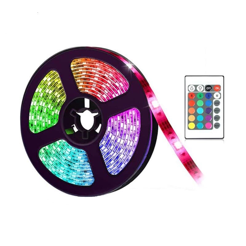 Kit BANDA LED 12V RGB 10W/M IP65 54LED/M 5050 CU TELECOMANDA+alimentator