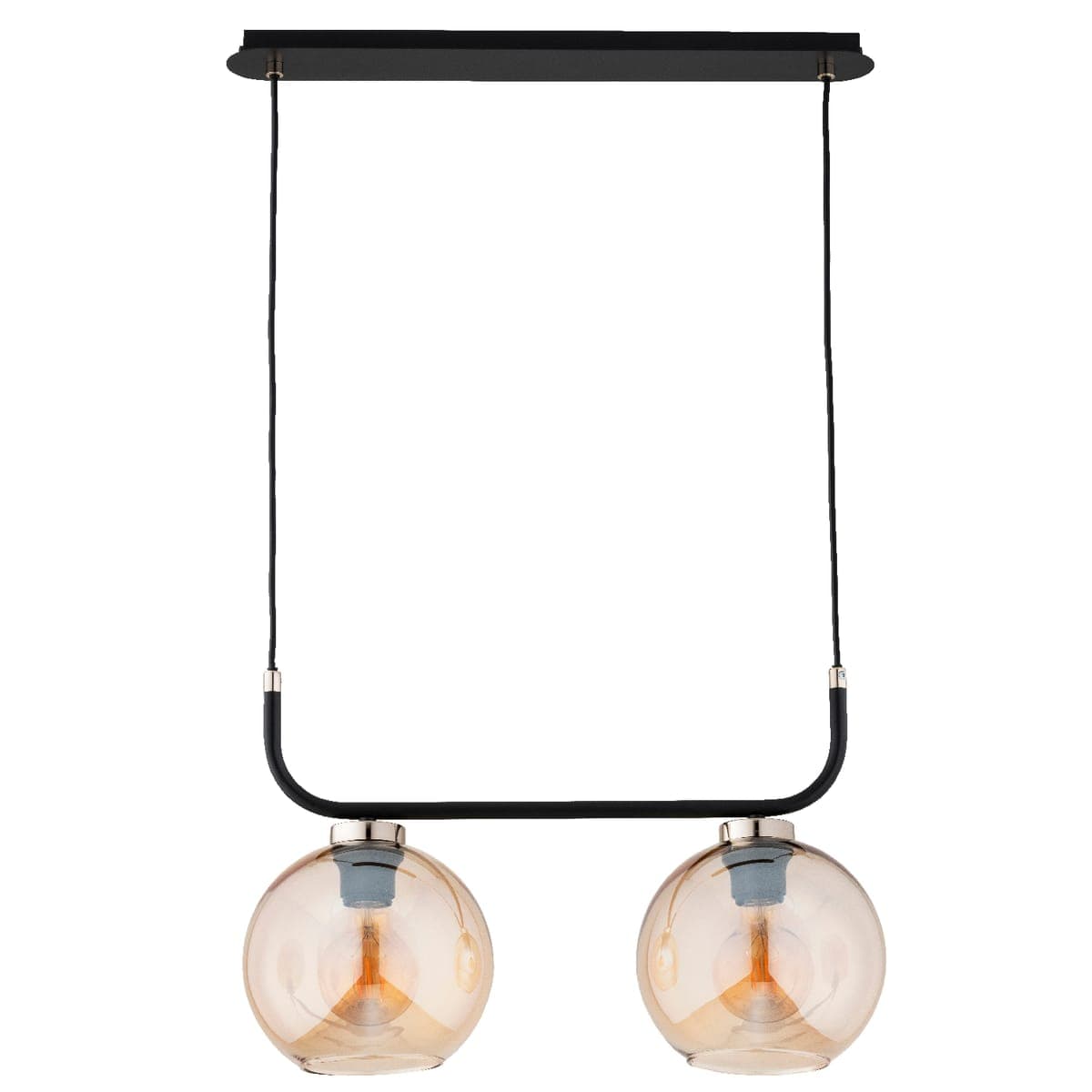Lustra Pendul Alfa Binary Neagra & Aurie 2xE27
