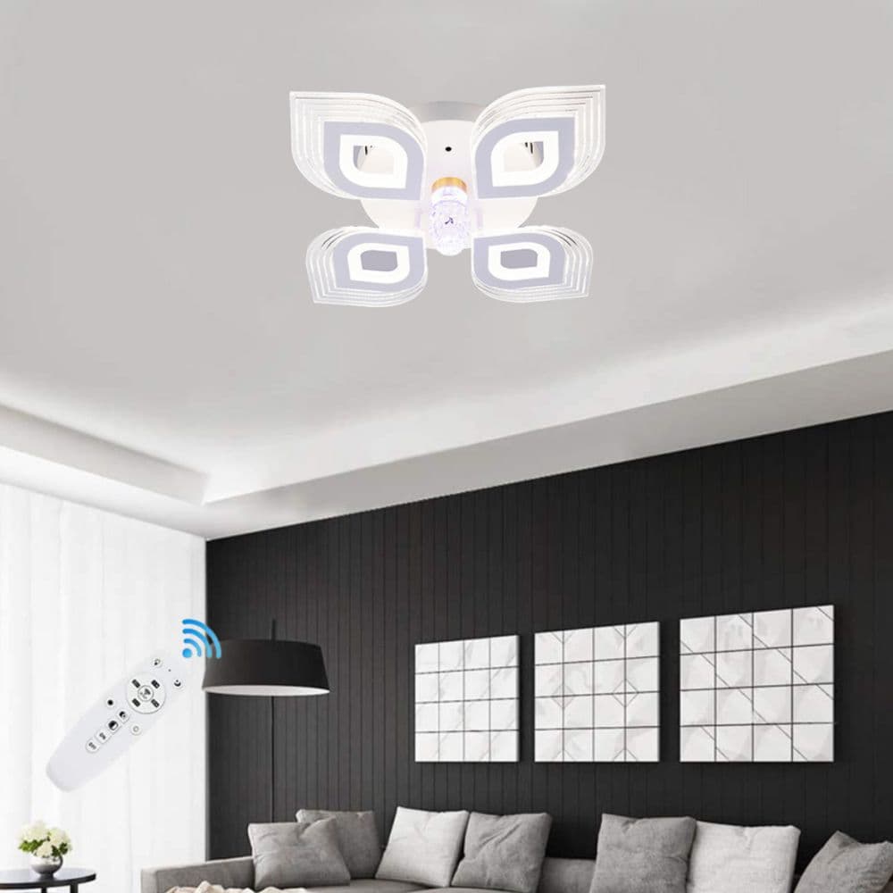 Lustra LED Living 4 Brate 90W – Dimabila, Telecomanda IR, 3 Temperaturi, 40cm