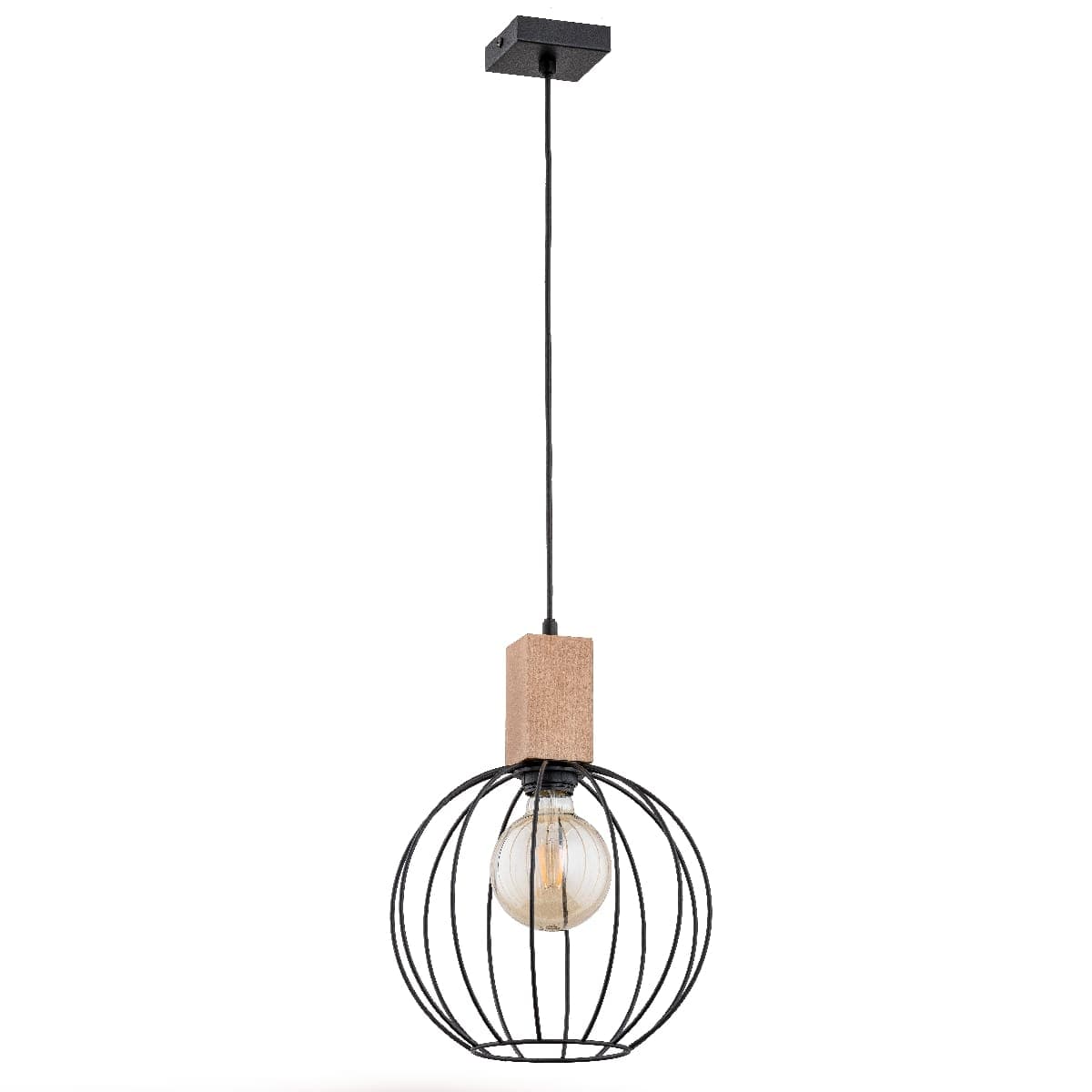 Lustra Pendul Alfa Arizan Lemn 1xE27