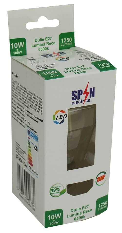 Bec Filament E27, model A60, 10W=100W, 4000K, lumina neutra