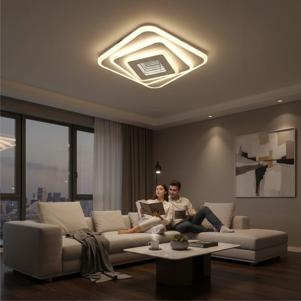 Plafoniera LED Naiad 56W, 240x240x55mm, 3850lm, 3000k/4000k/6500k
