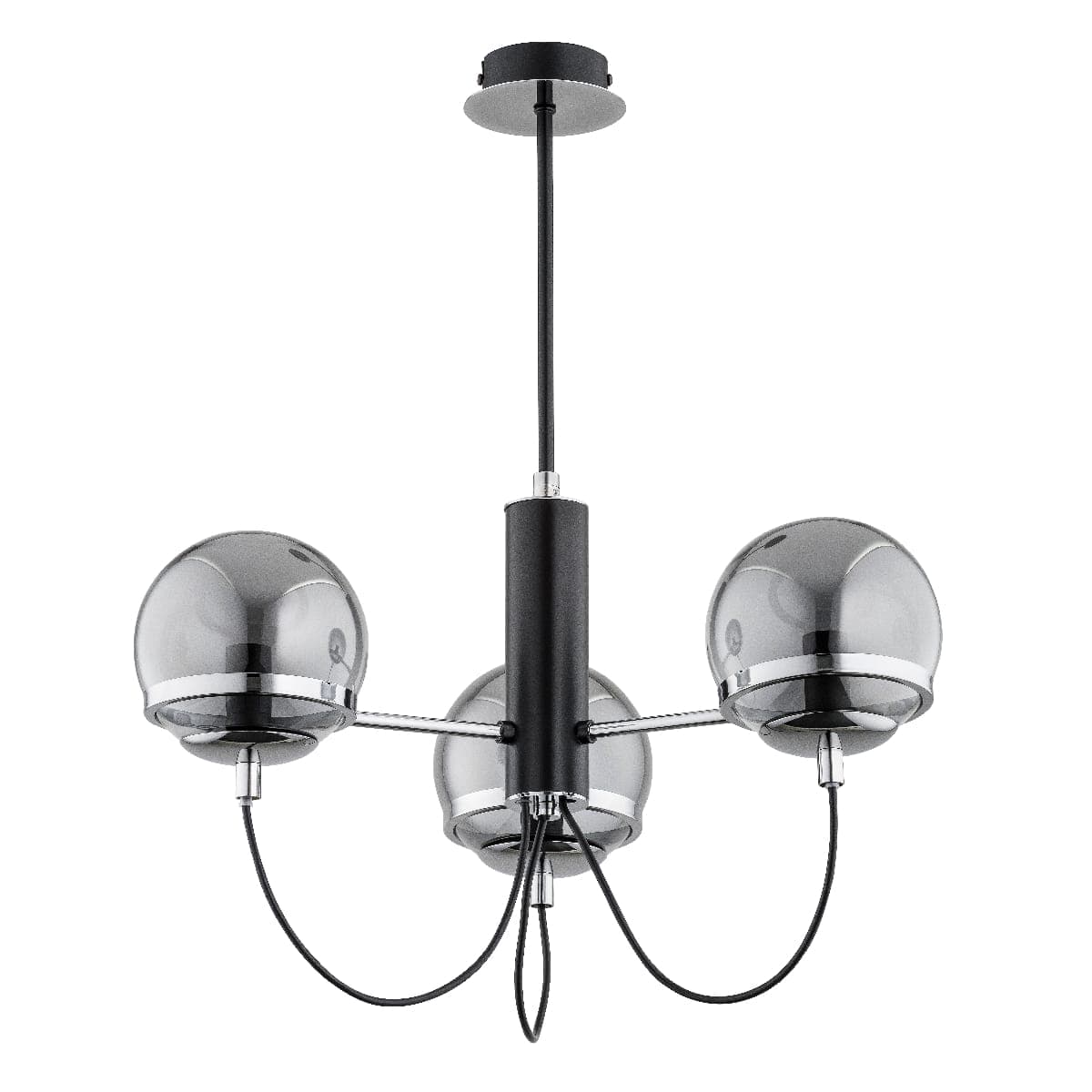 Lustra Alfa Auron Chrome & Neagra 3xE14
