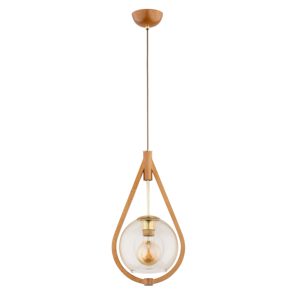 Lustra Pendul Alfa Gota Big Lemn 1xE27