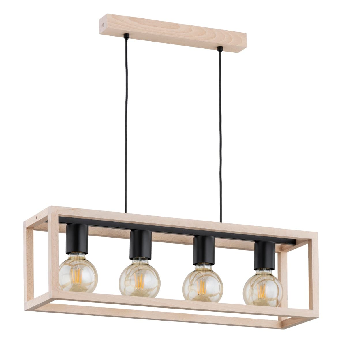 Lustra Pendul Alfa Pako Lemn 4xE27