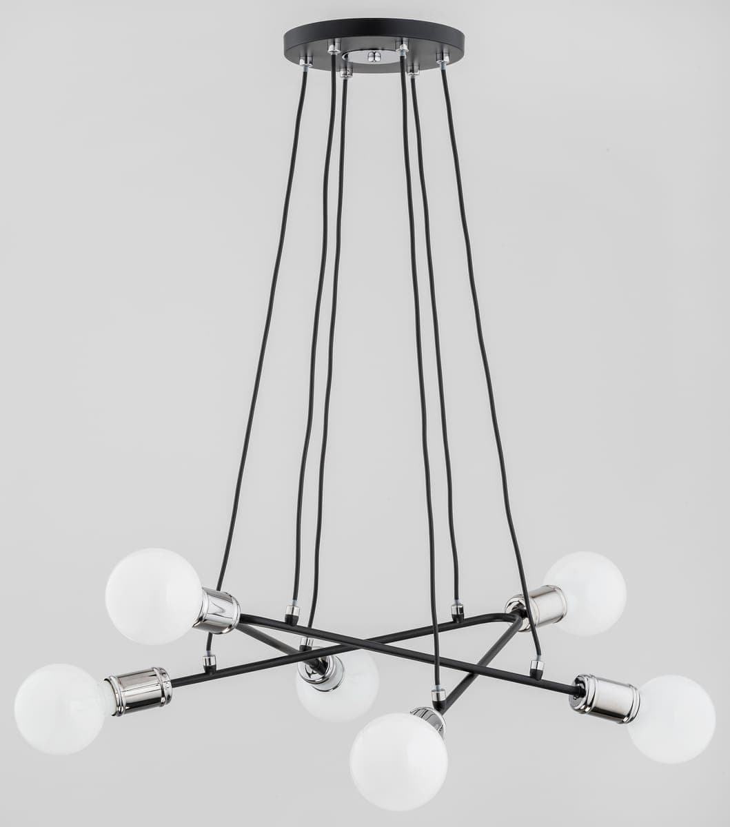 Lustra Pendul Alfa Vivia Neagra 6xE27