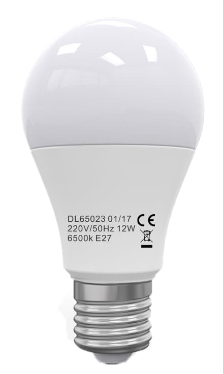 Bec E27, model glob A60, 12W=100W, lumina calda, ore functionare 15.000