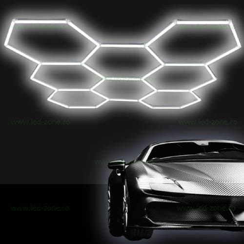 Set 8 Hexagoane LED Honeycomb 210W Tuburi 440mm