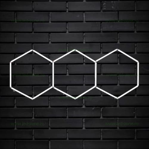 Set 3 Hexagoane LED Honeycomb 96W Tuburi 440mm